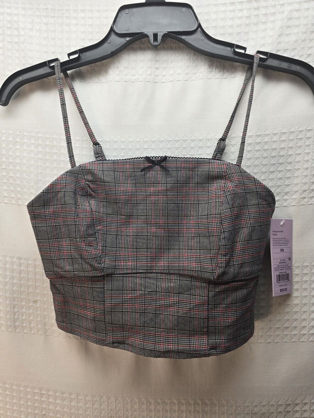 Wild Fable Halter Crop Top Size XS Womens Plaid Y2K spaghetti Strap - Picture 1 of 8